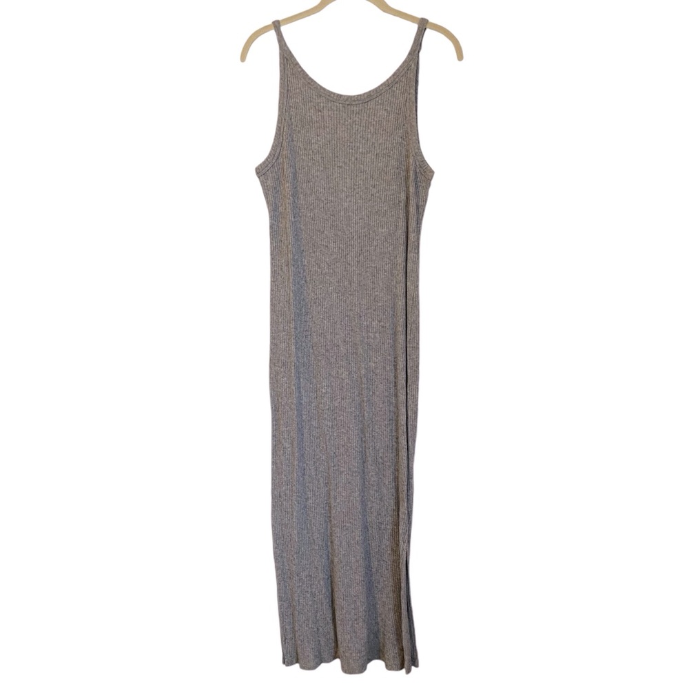 Double Zero Soft Maxi Tank Dress. Ribbed, Body Forming. Heathered Gray. Sz. M